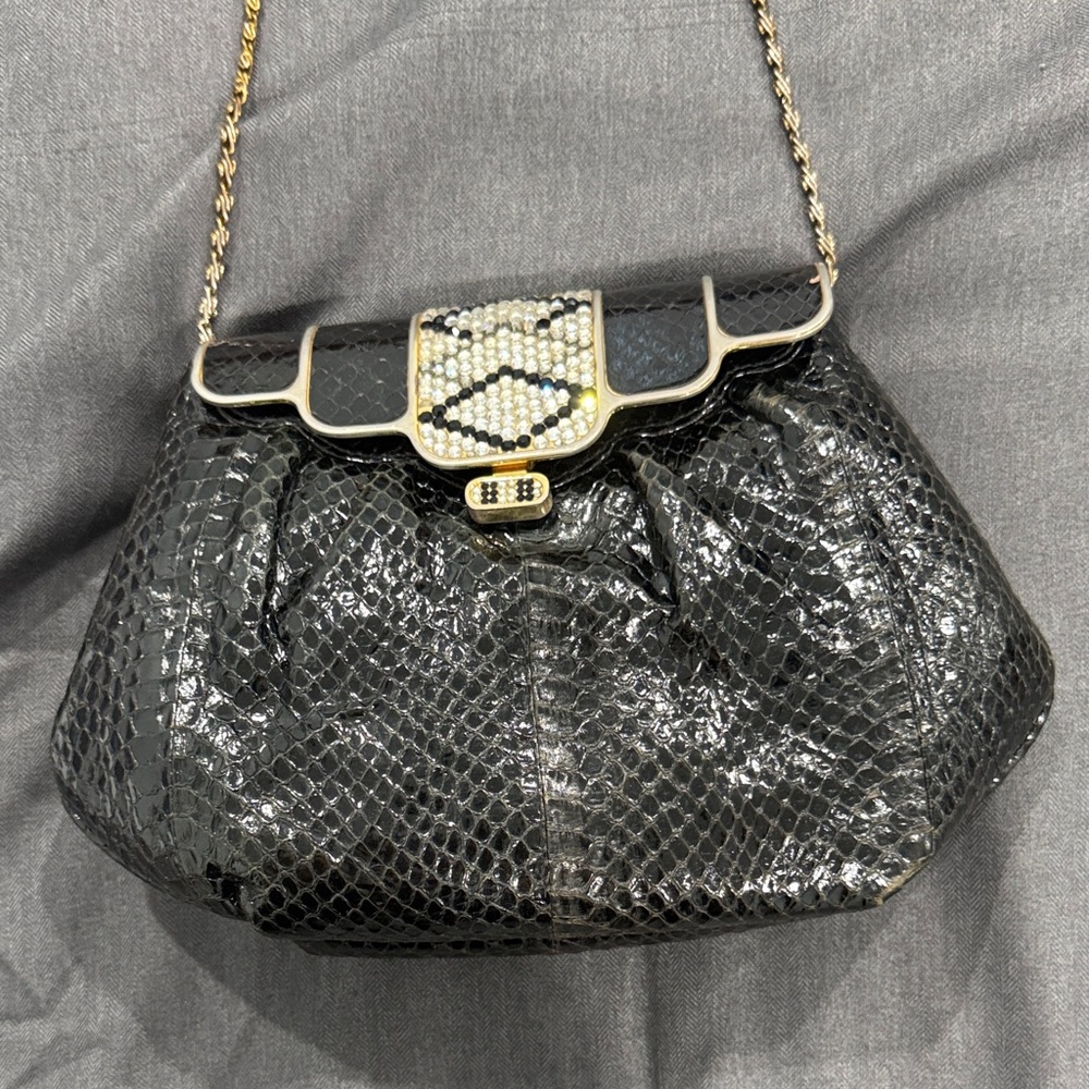Elegant Black Snakeskin Women's Bag
Evening Bag for weddings